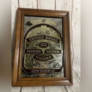 Vintage Chivas Regal Blended Scotch Whiskey Bar Mirror Scotland